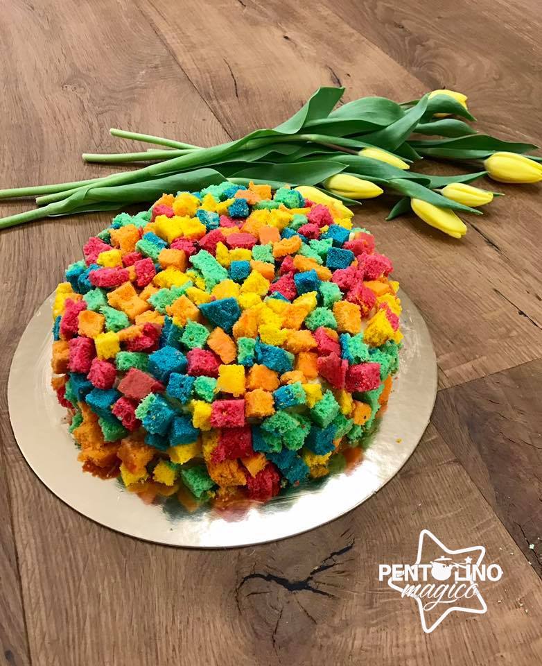 Torta mimosa arcobaleno